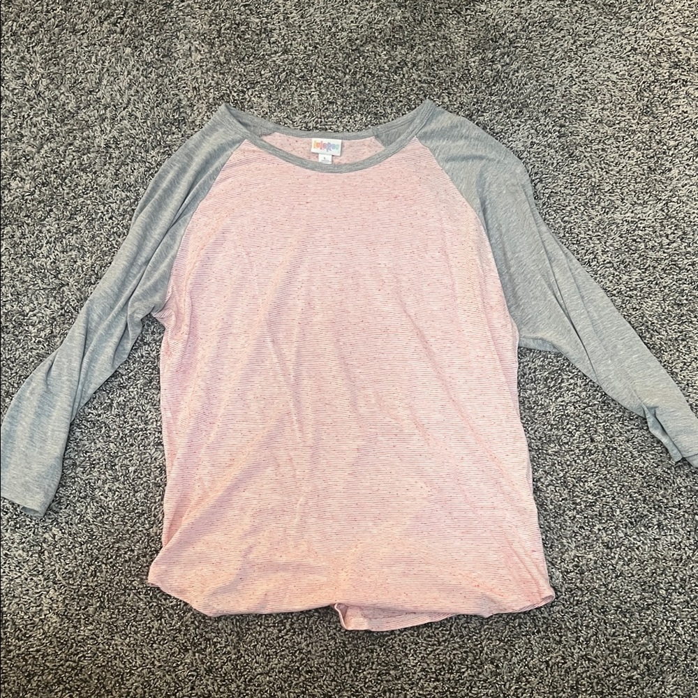 LuLaRoe Pink and Gray Shirt